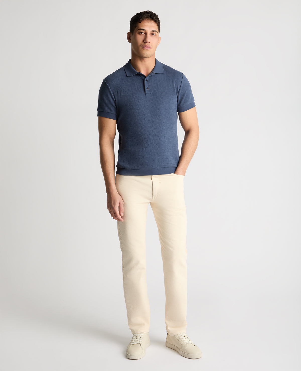 Man wearing a blue jumper