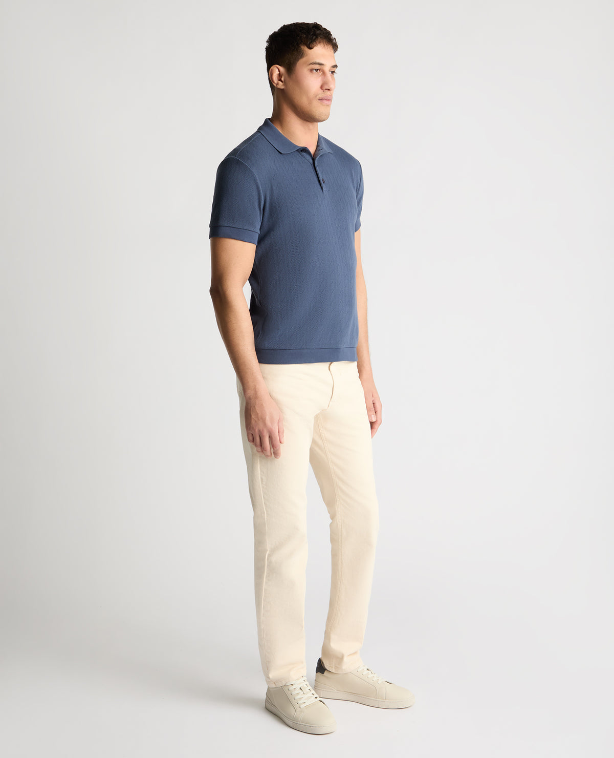 Man wearing a blue jumper