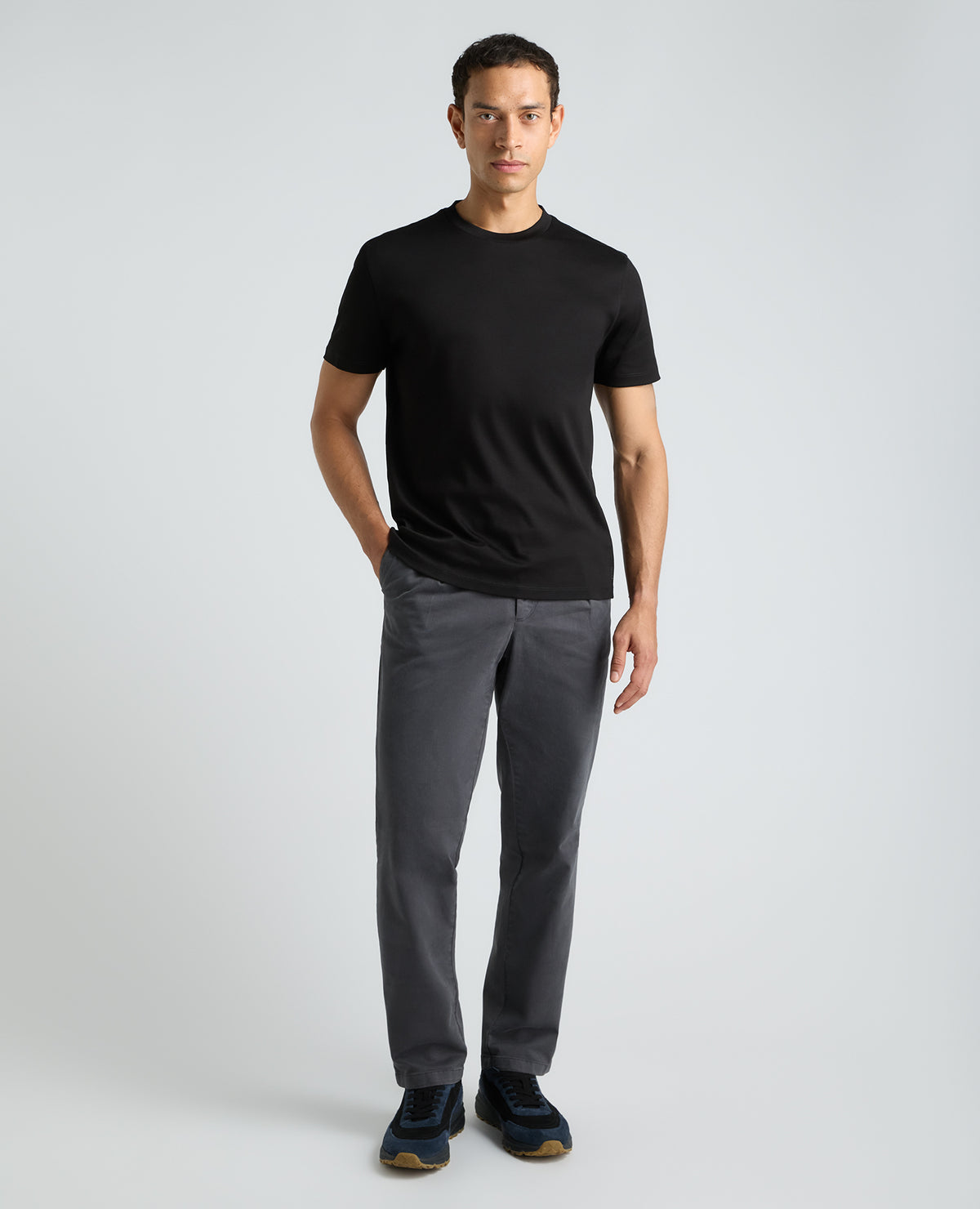 Black Stretch Cotton T-Shirt