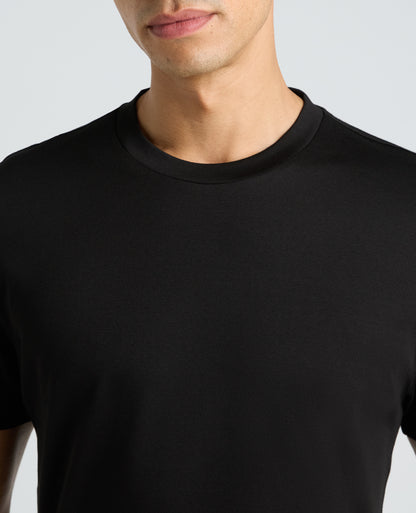 Black Stretch Cotton T-Shirt