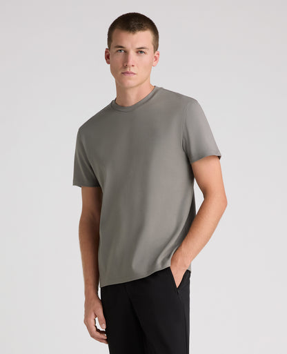 Dark Grey Stretch Cotton T-Shirt