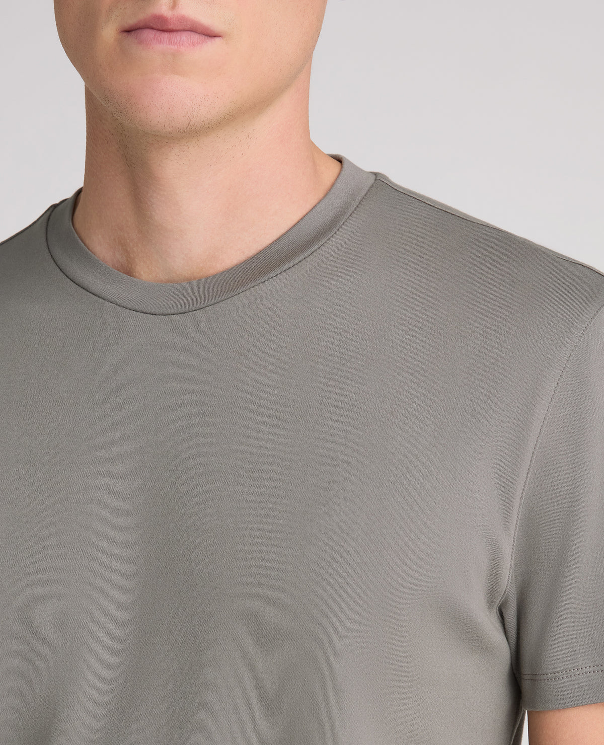 Dark Grey Stretch Cotton T-Shirt