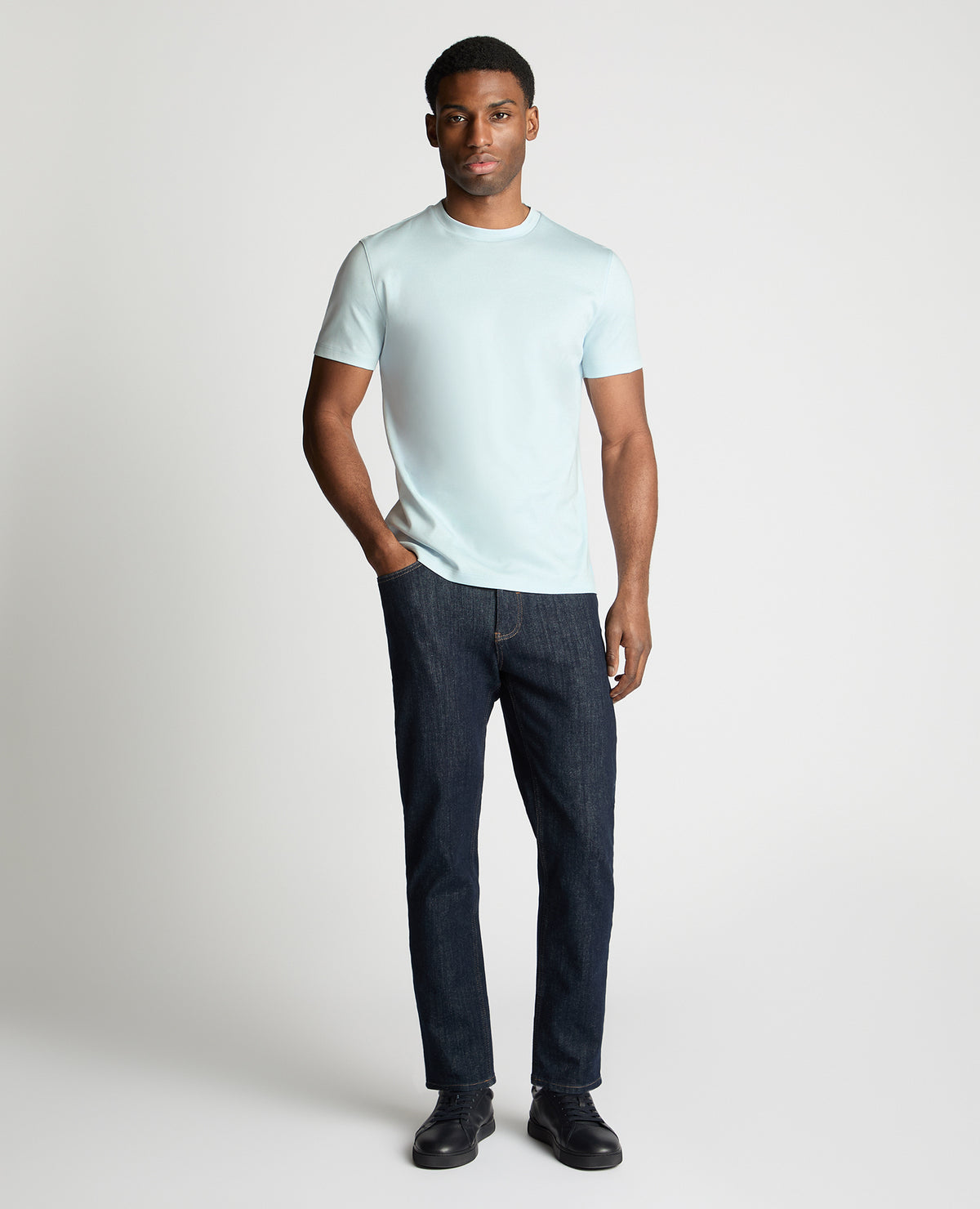 Man wearing a blue jumper