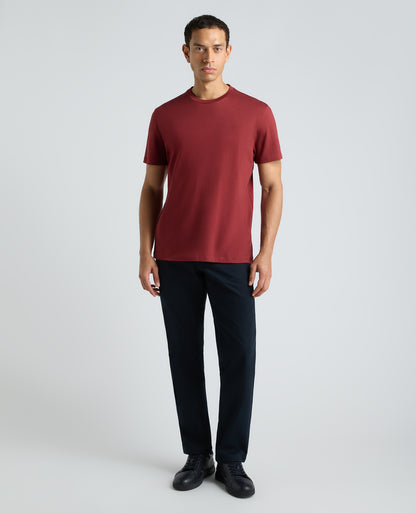 Dark Red Stretch Cotton T-Shirt