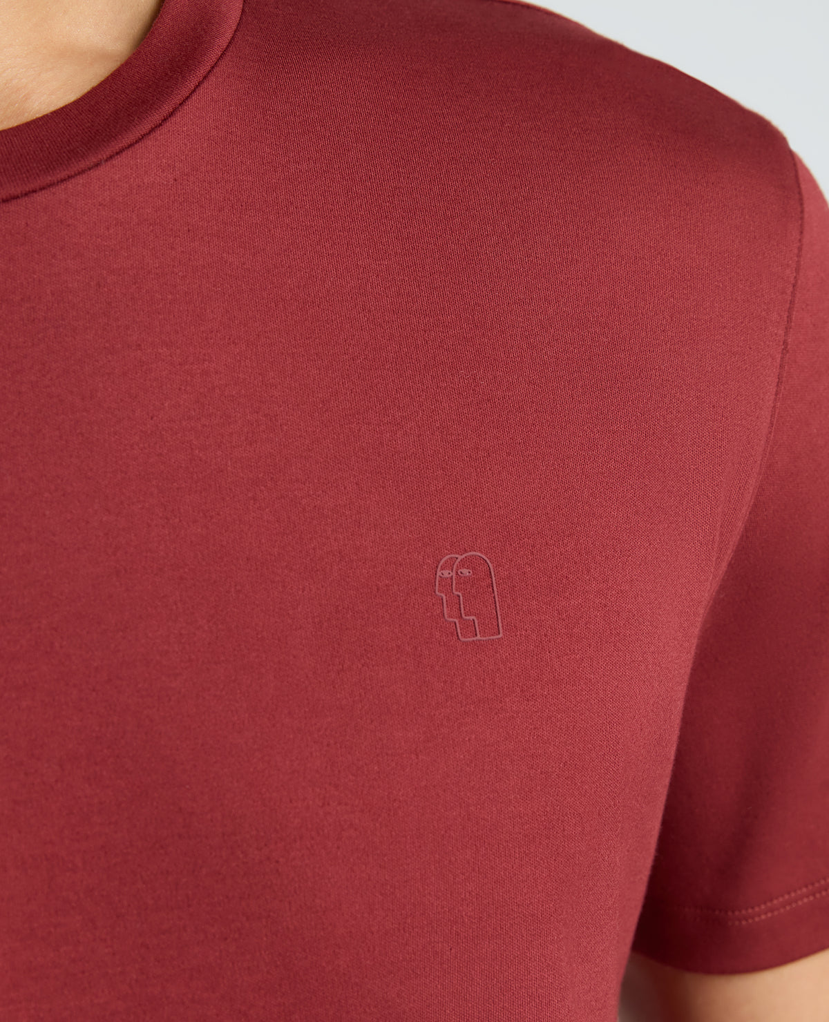 Dark Red Stretch Cotton T-Shirt