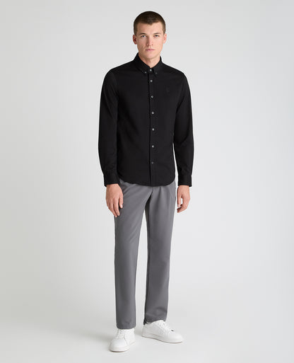 Black Branded Stretch Cotton Shirt