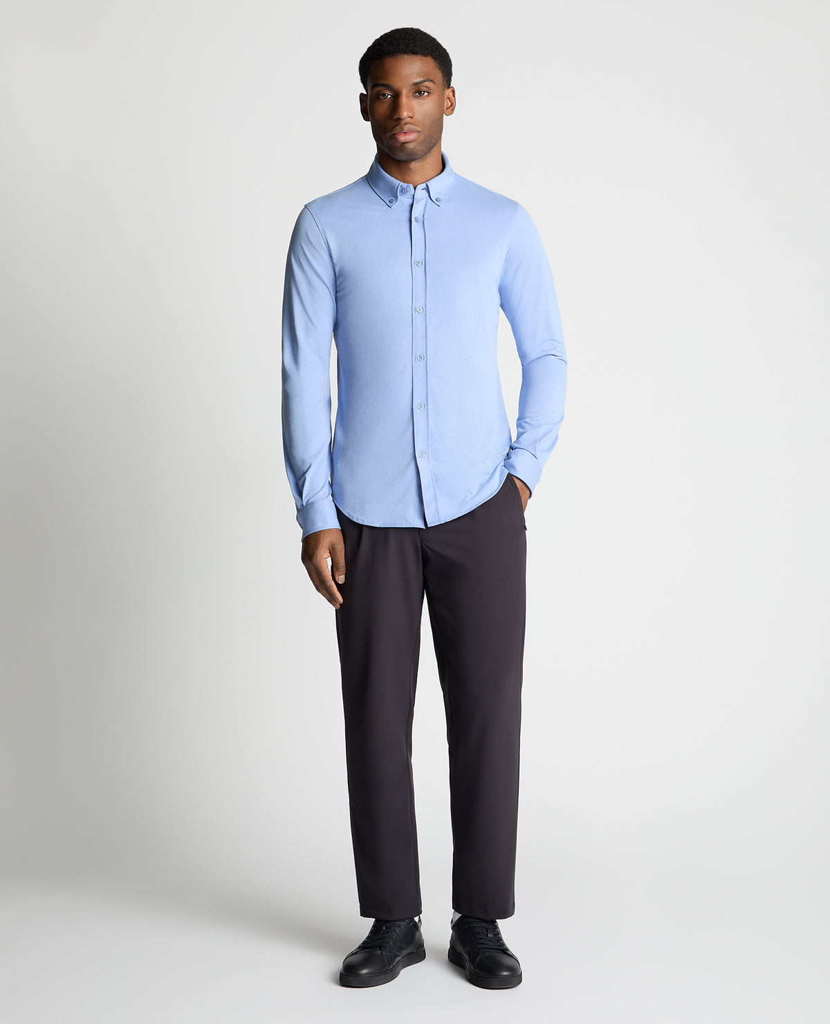 Man wearing a blue jumper
