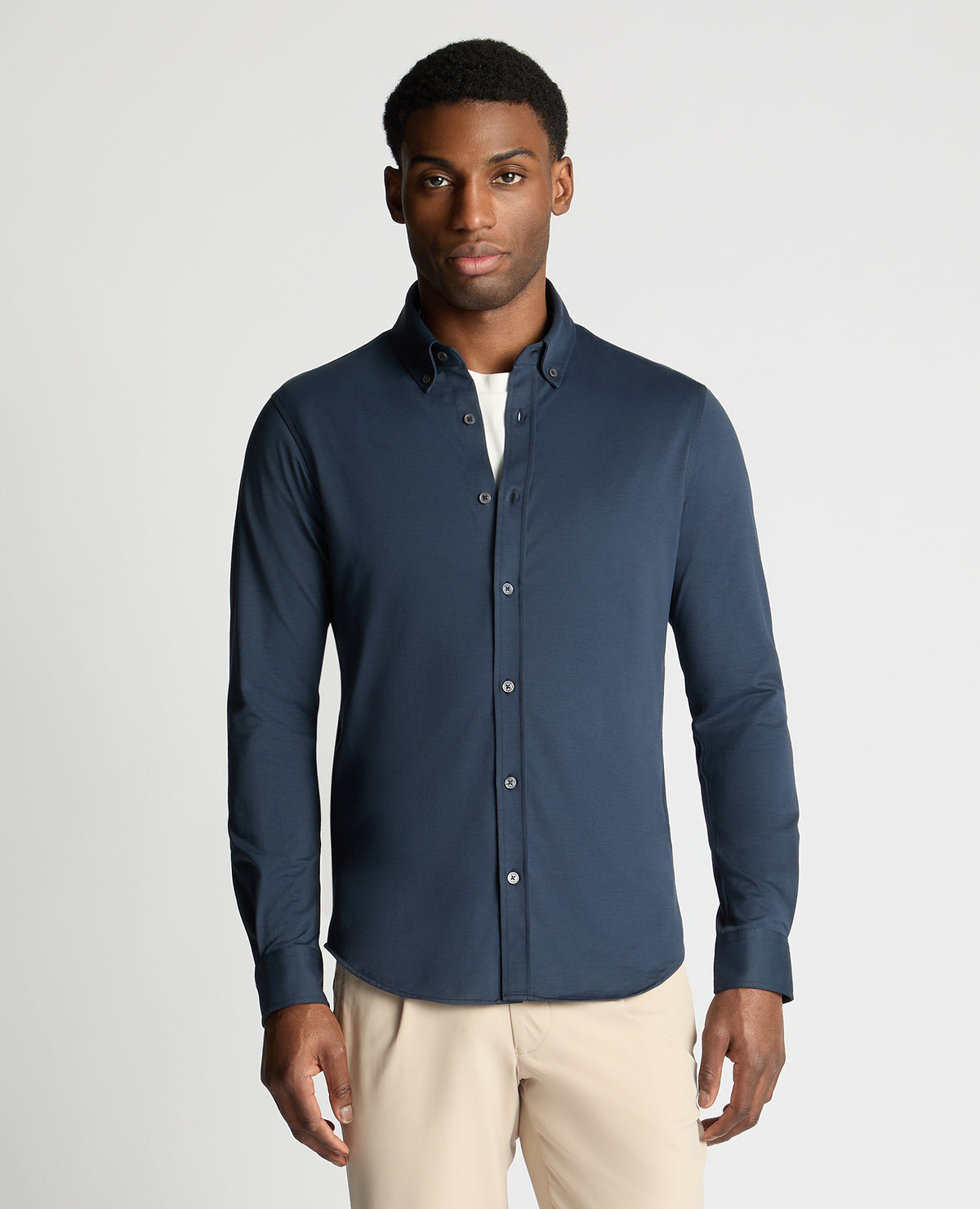 Man wearing a navy jumper