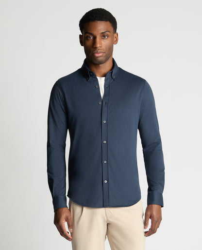 Man wearing a navy jumper