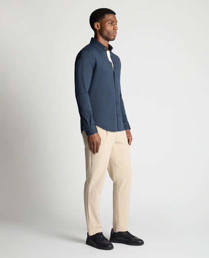 Man wearing a navy jumper