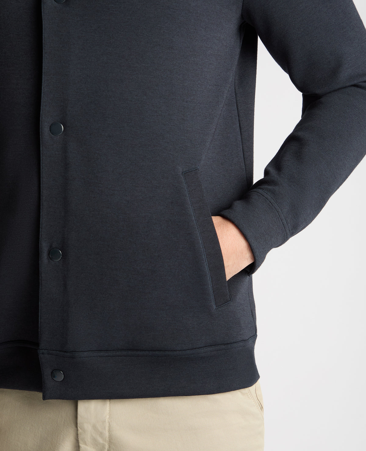 Man wearing a navy jumper