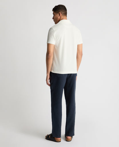 Open Collar Terry Polo Shirt