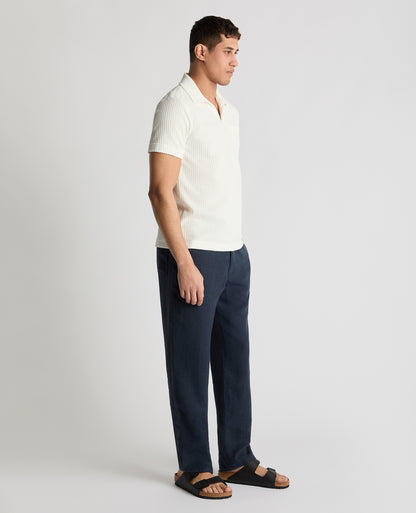 Open Collar Terry Polo Shirt