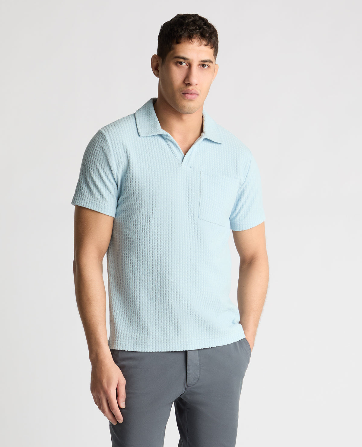 Man wearing a blue jumper