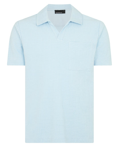 Man wearing a blue jumper