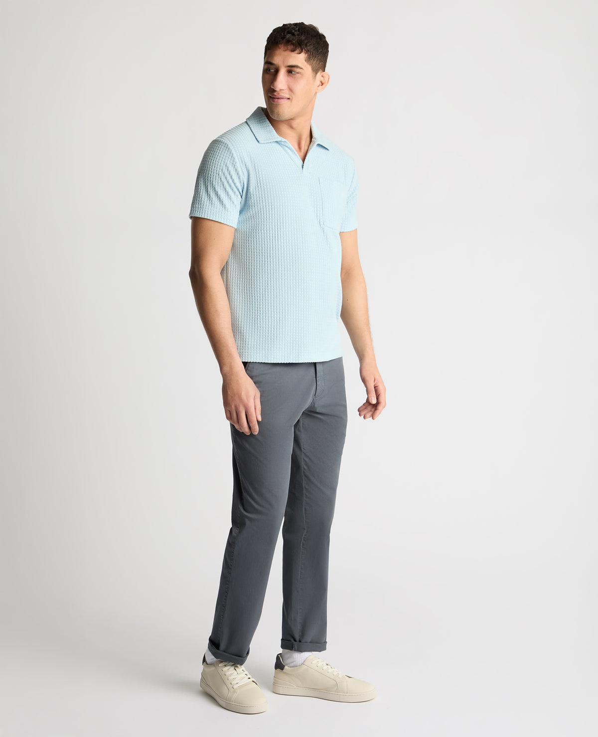 Man wearing a blue jumper