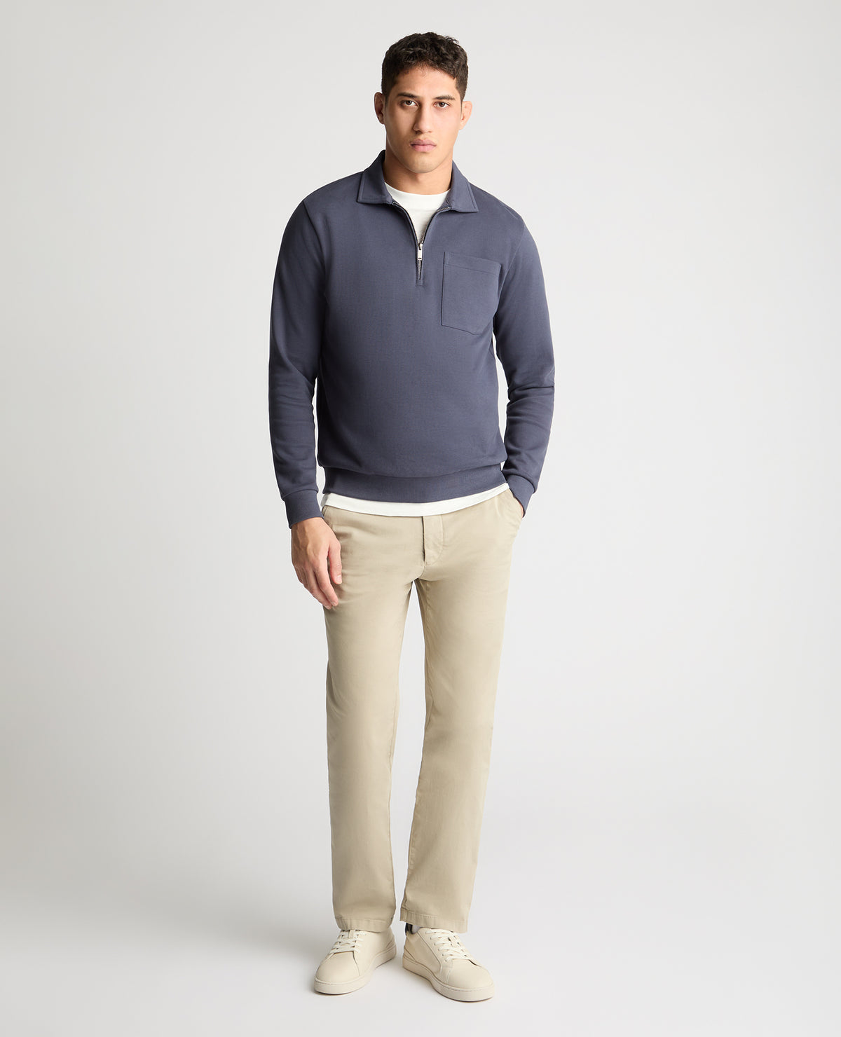 Man wearing a blue jumper