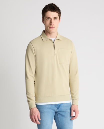 Man wearing a stone jumper