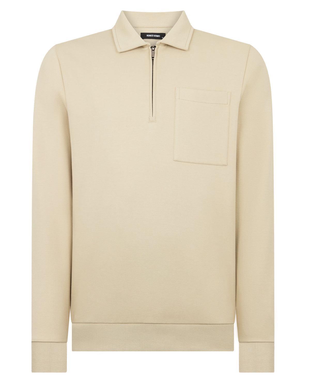 Man wearing a stone jumper