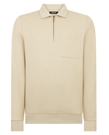 Man wearing a stone jumper