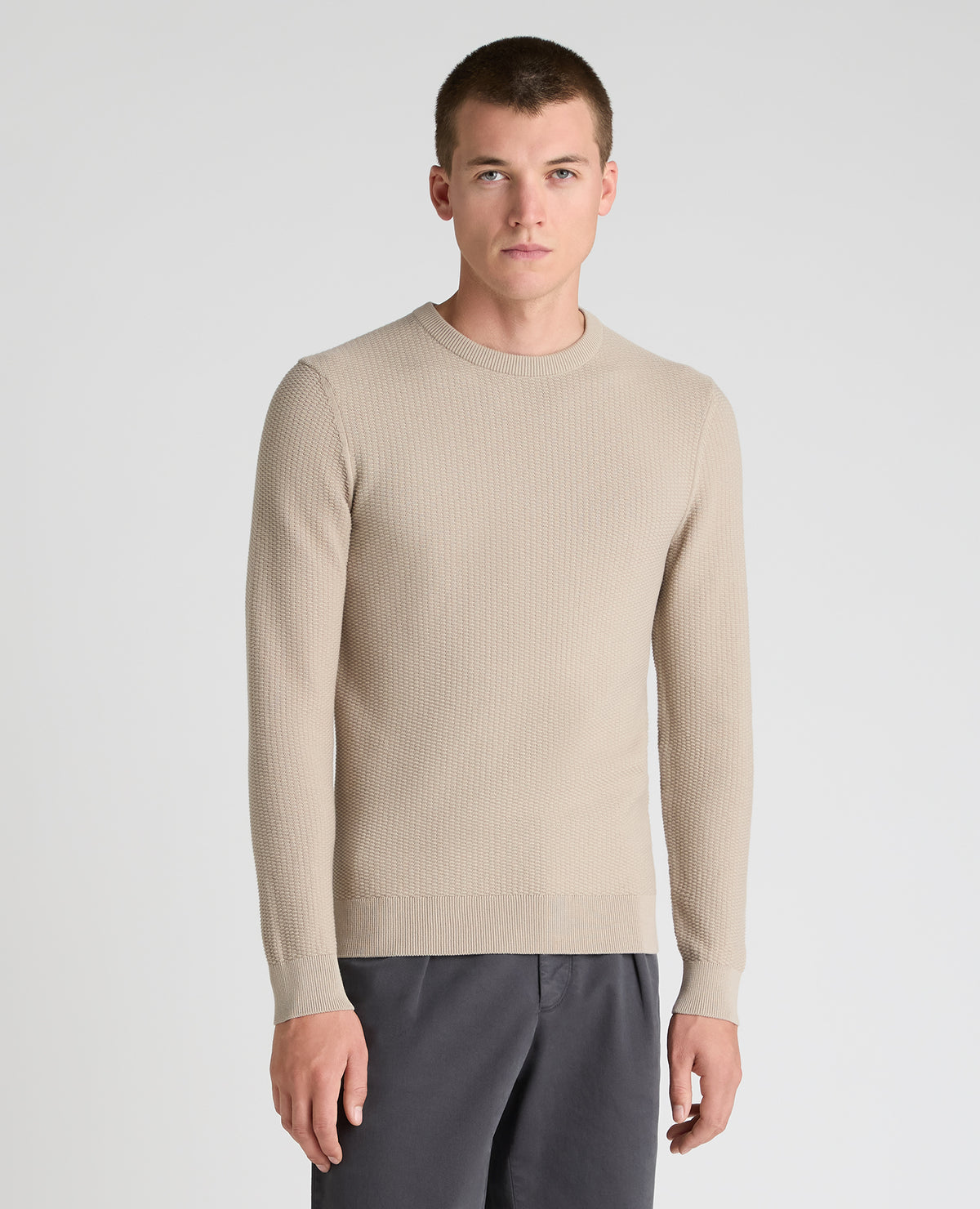 Stone Micro Texture Cotton Jumper