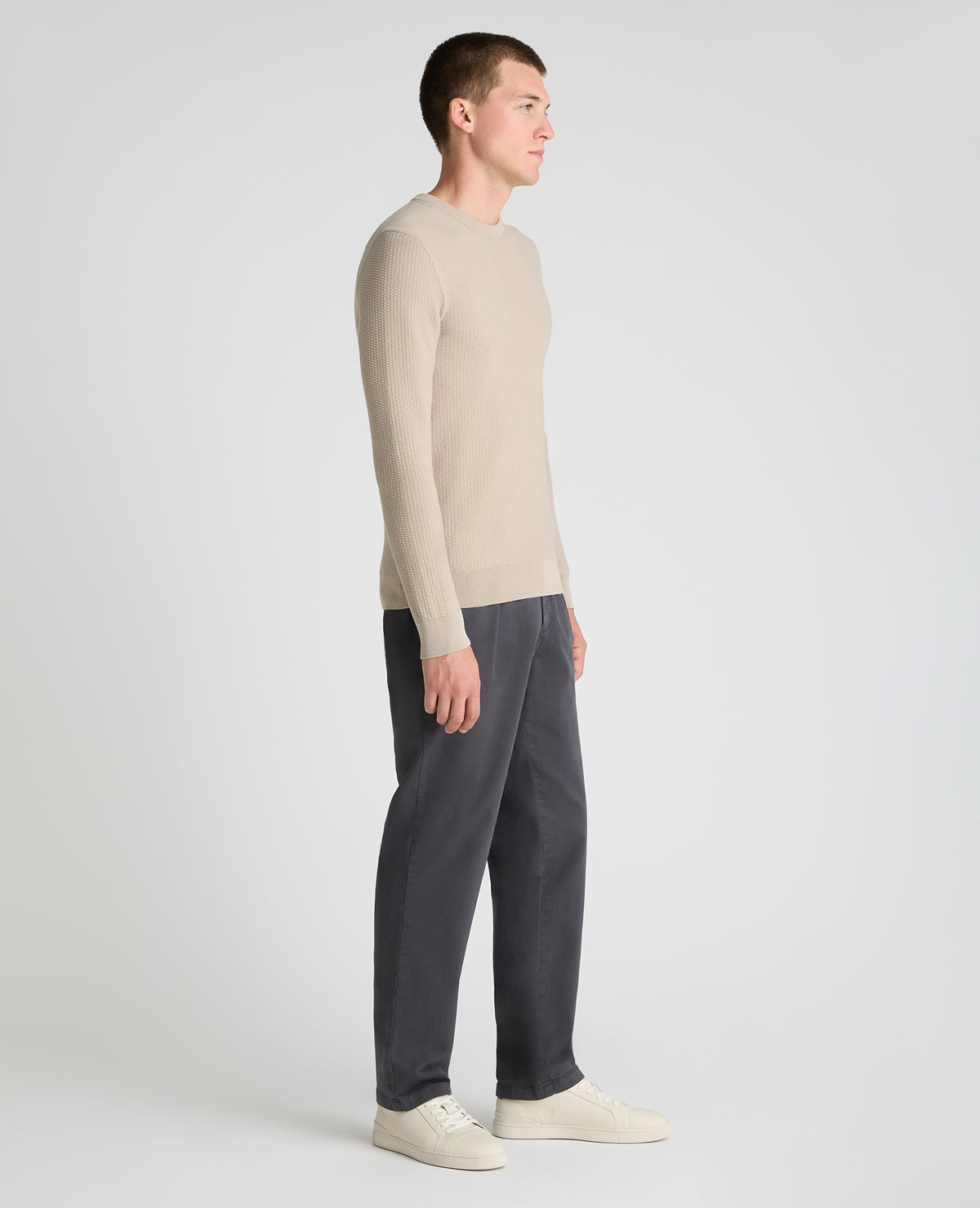 Stone Micro Texture Cotton Jumper