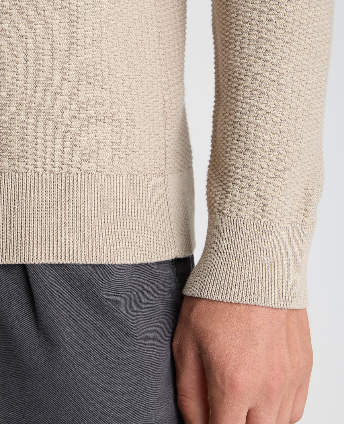 Stone Micro Texture Cotton Jumper