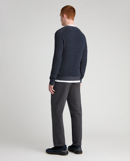Navy Two Tone Cotton Jumper