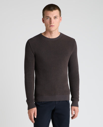 Dark Brown Two Tone Cotton Jumper