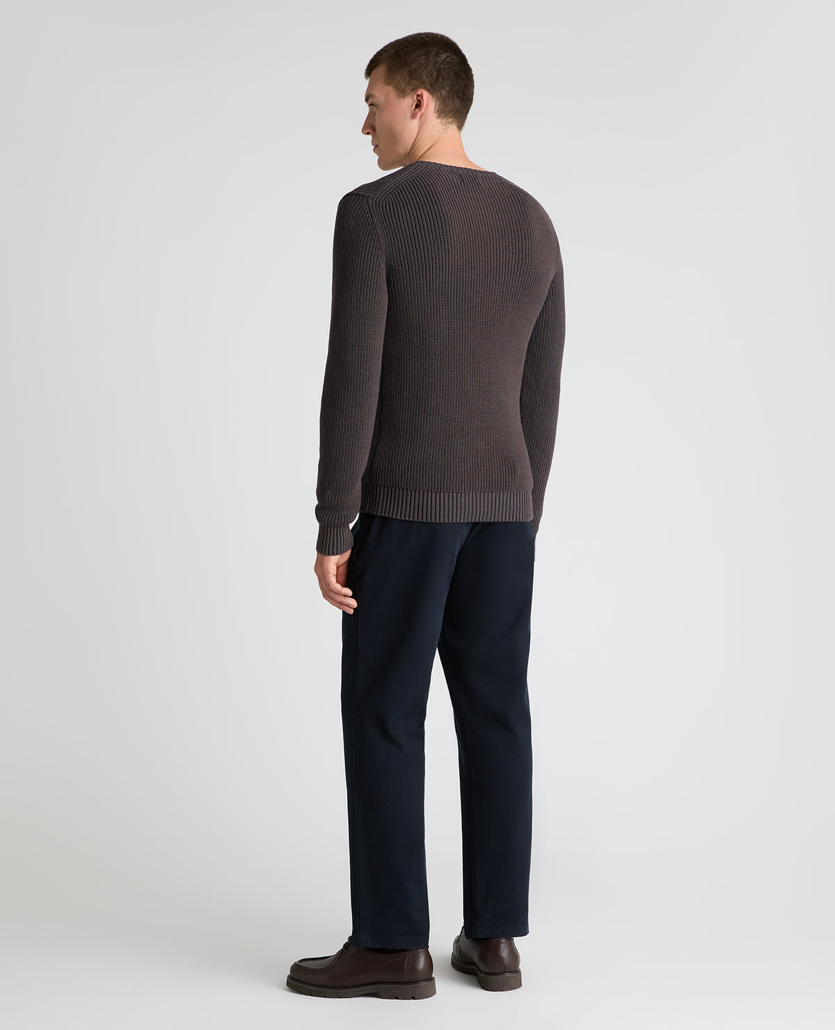 Dark Brown Two Tone Cotton Jumper