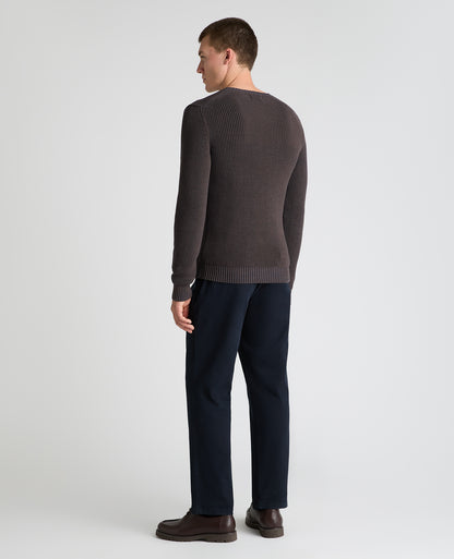 Dark Brown Two Tone Cotton Jumper
