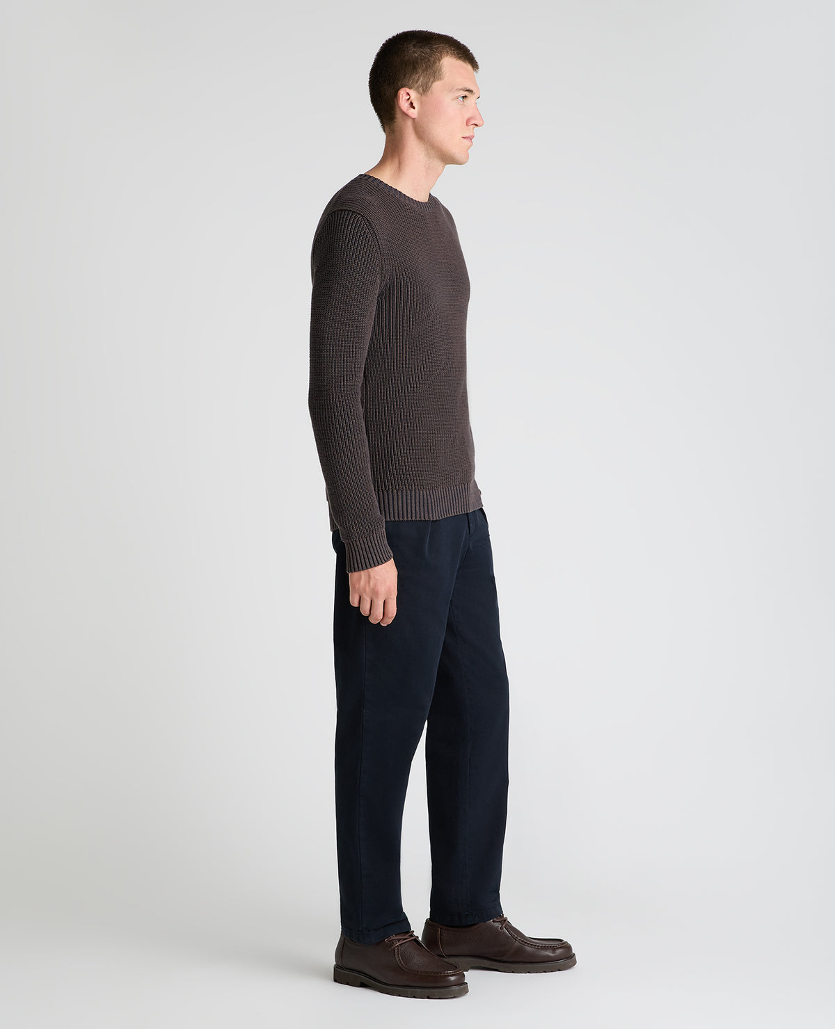 Dark Brown Two Tone Cotton Jumper