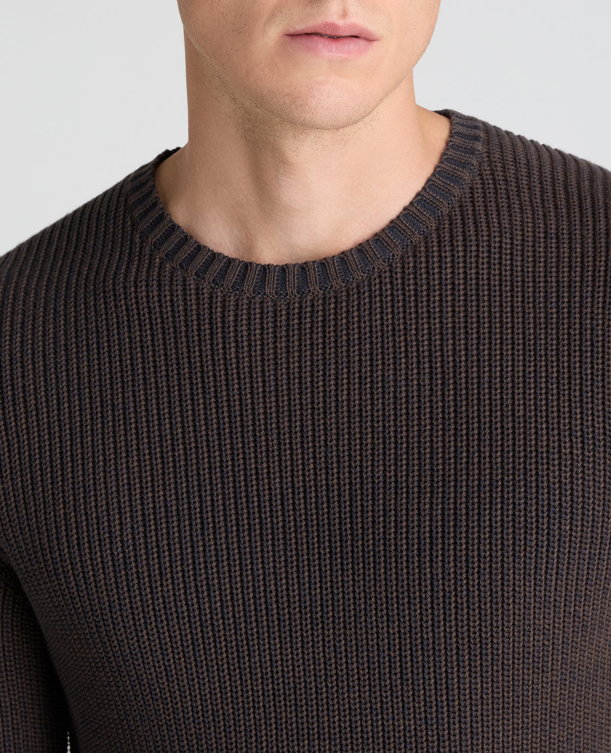 Dark Brown Two Tone Cotton Jumper