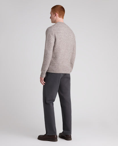 Stone Crossed V Neck Wool Blend Jumper