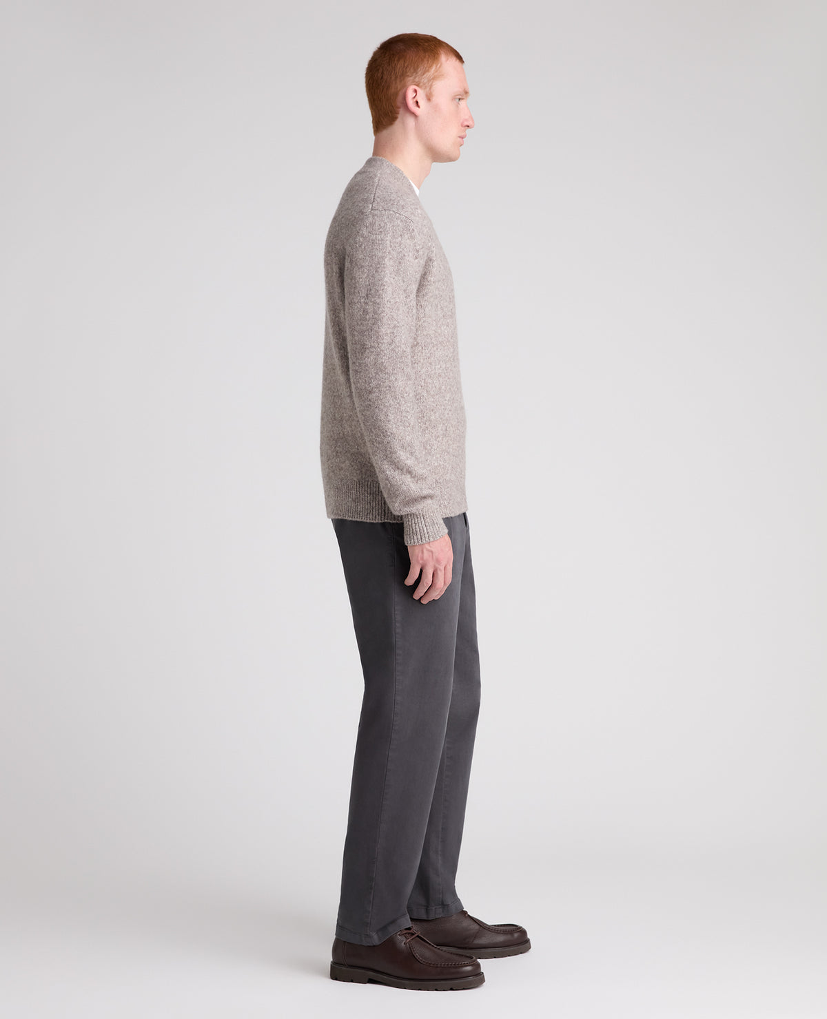 Stone Crossed V Neck Wool Blend Jumper