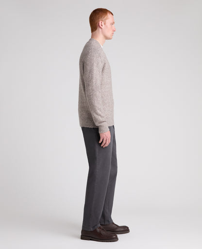 Stone Crossed V Neck Wool Blend Jumper