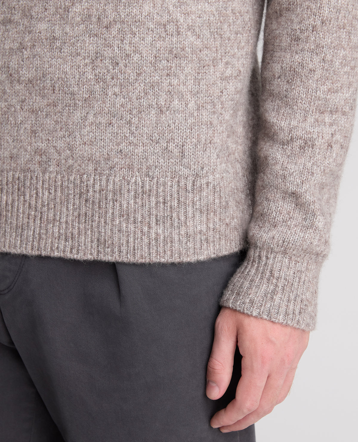 Stone Crossed V Neck Wool Blend Jumper