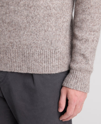 Stone Crossed V Neck Wool Blend Jumper