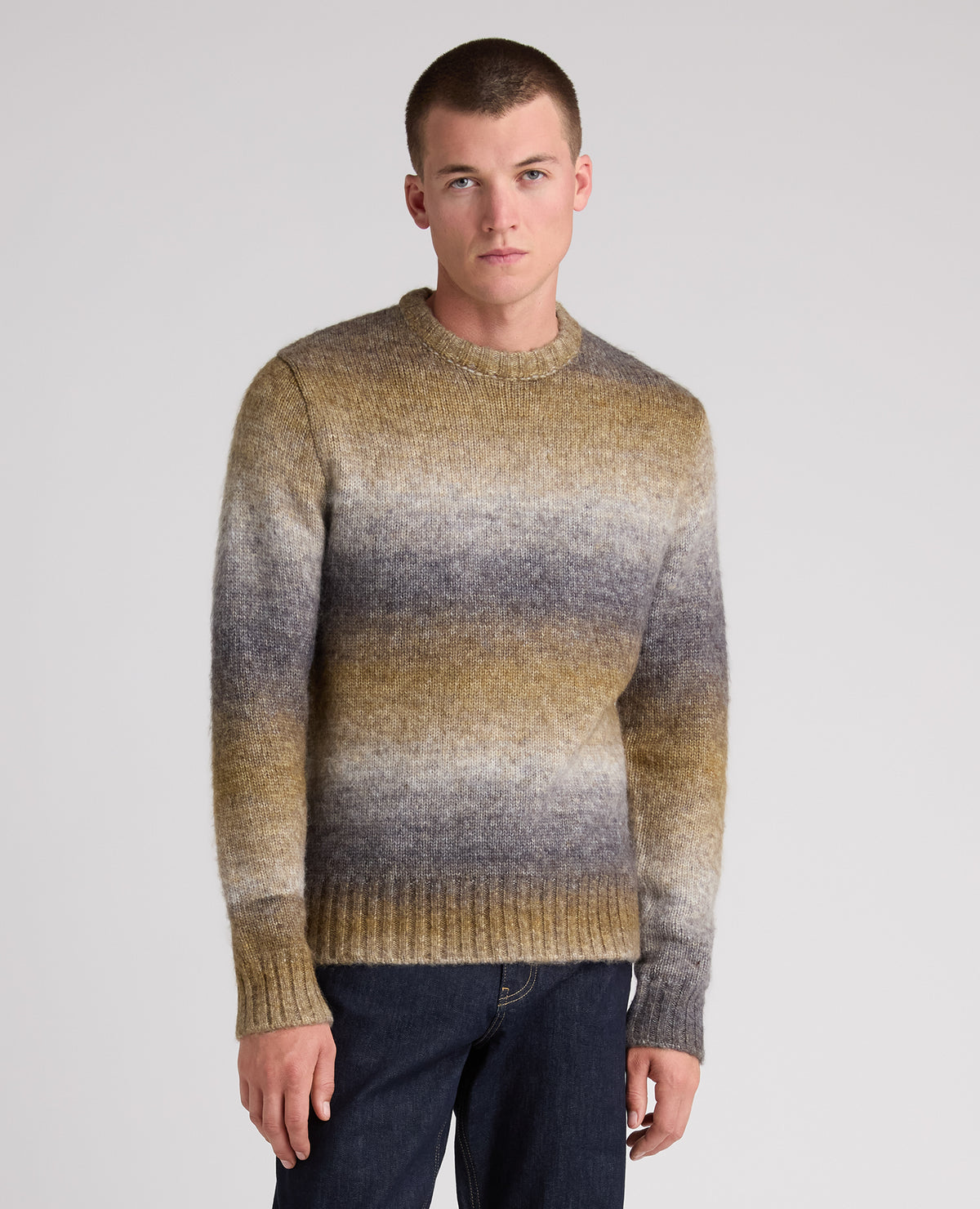 Grey Gradient Stripe Blend Jumper