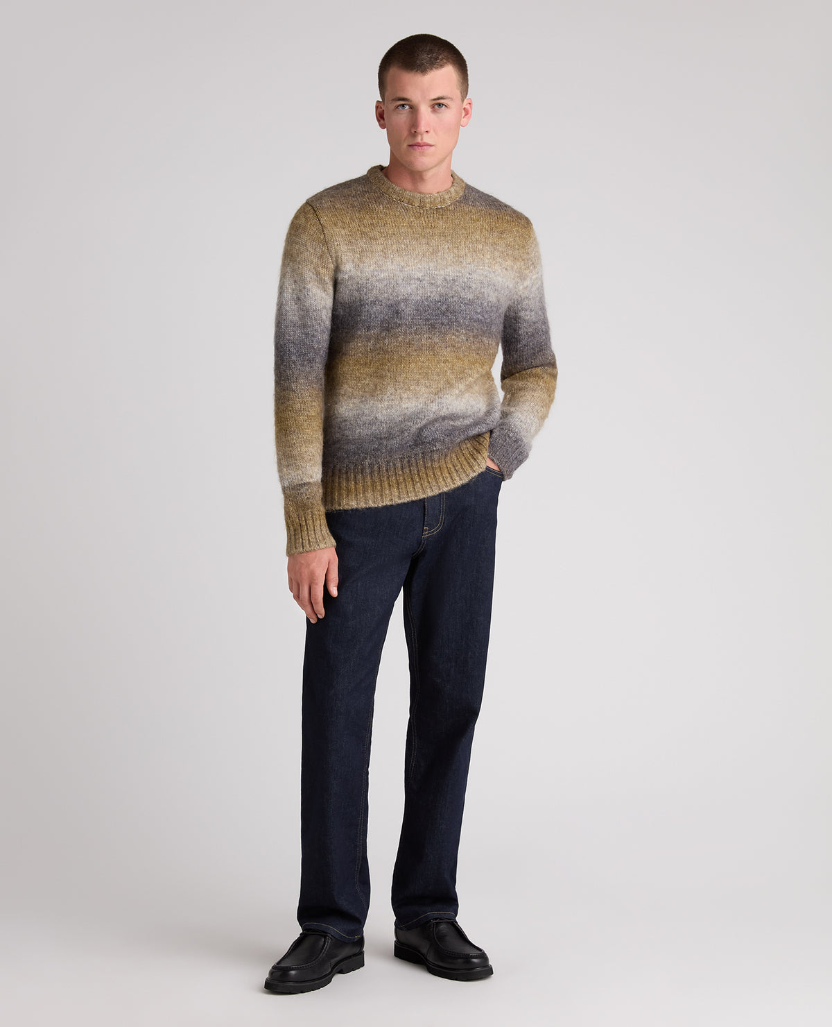 Grey Gradient Stripe Blend Jumper