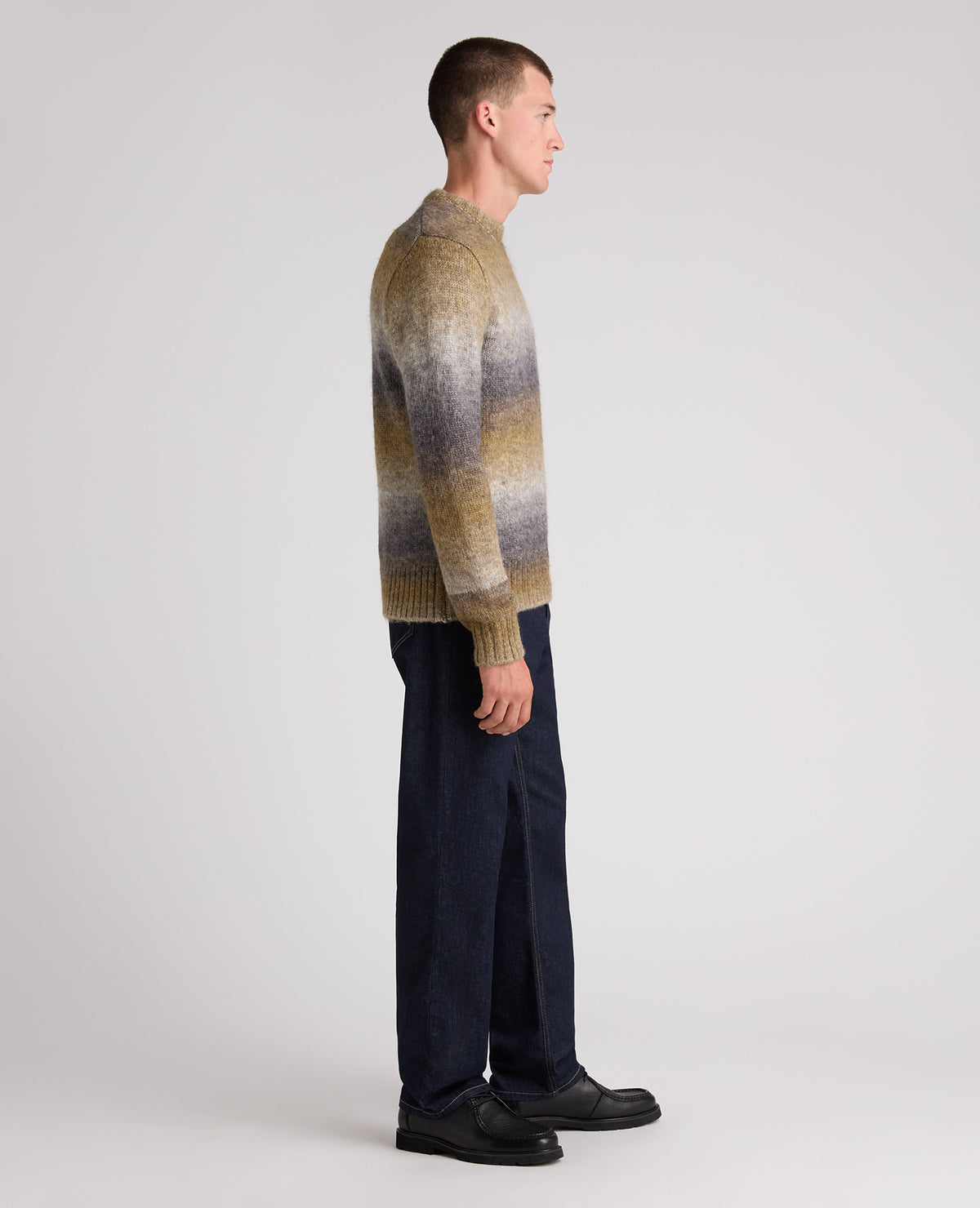 Grey Gradient Stripe Blend Jumper