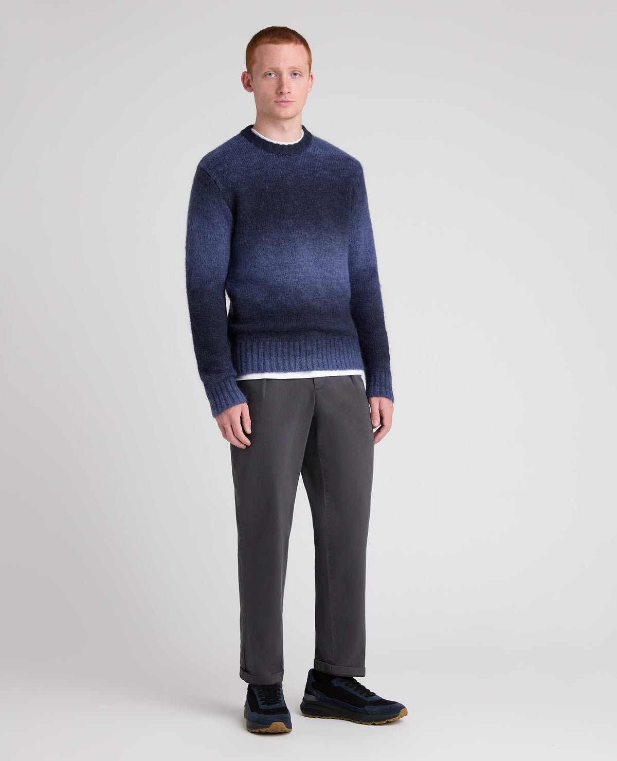 Dark Blue Gradient Stripe Blend Jumper
