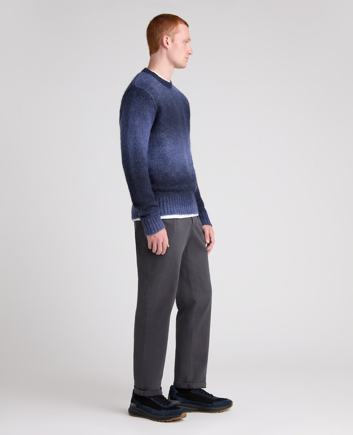 Dark Blue Gradient Stripe Blend Jumper