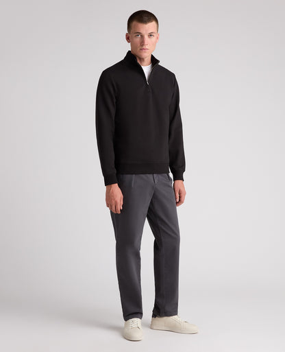 Black Branded Stretch Half Zip Jumper