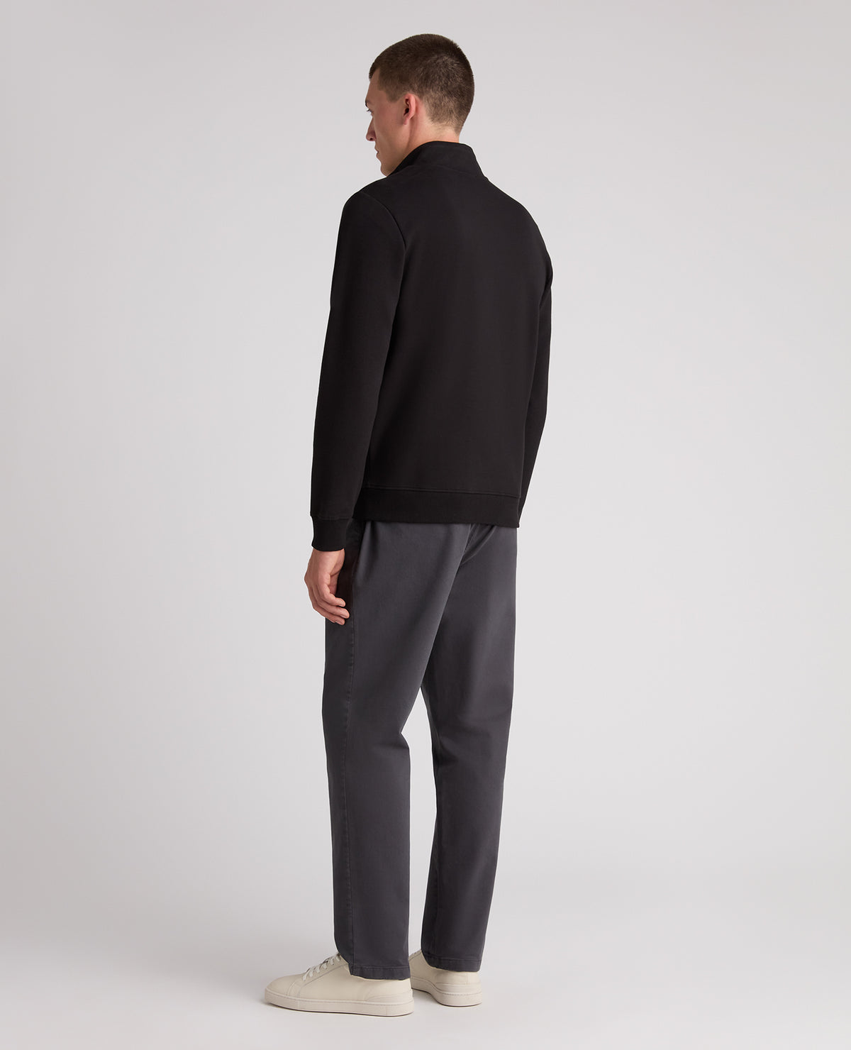 Black Branded Stretch Half Zip Jumper
