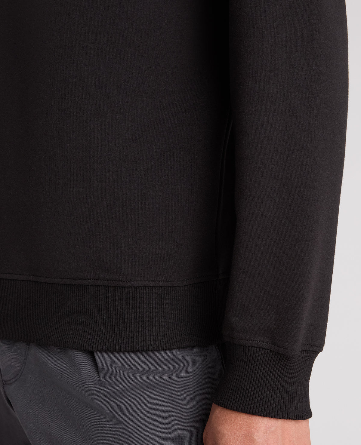 Black Branded Stretch Half Zip Jumper