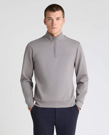 Grey Branded Stretch Half Zip Jumper