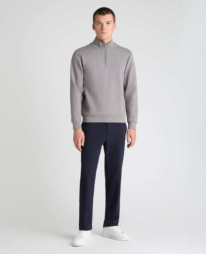 Grey Branded Stretch Half Zip Jumper