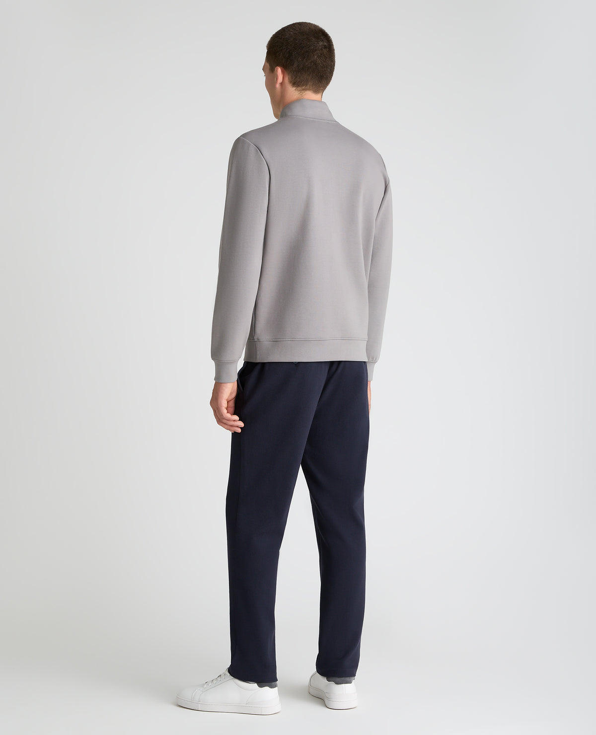 Grey Branded Stretch Half Zip Jumper