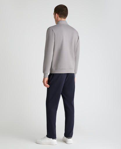 Grey Branded Stretch Half Zip Jumper